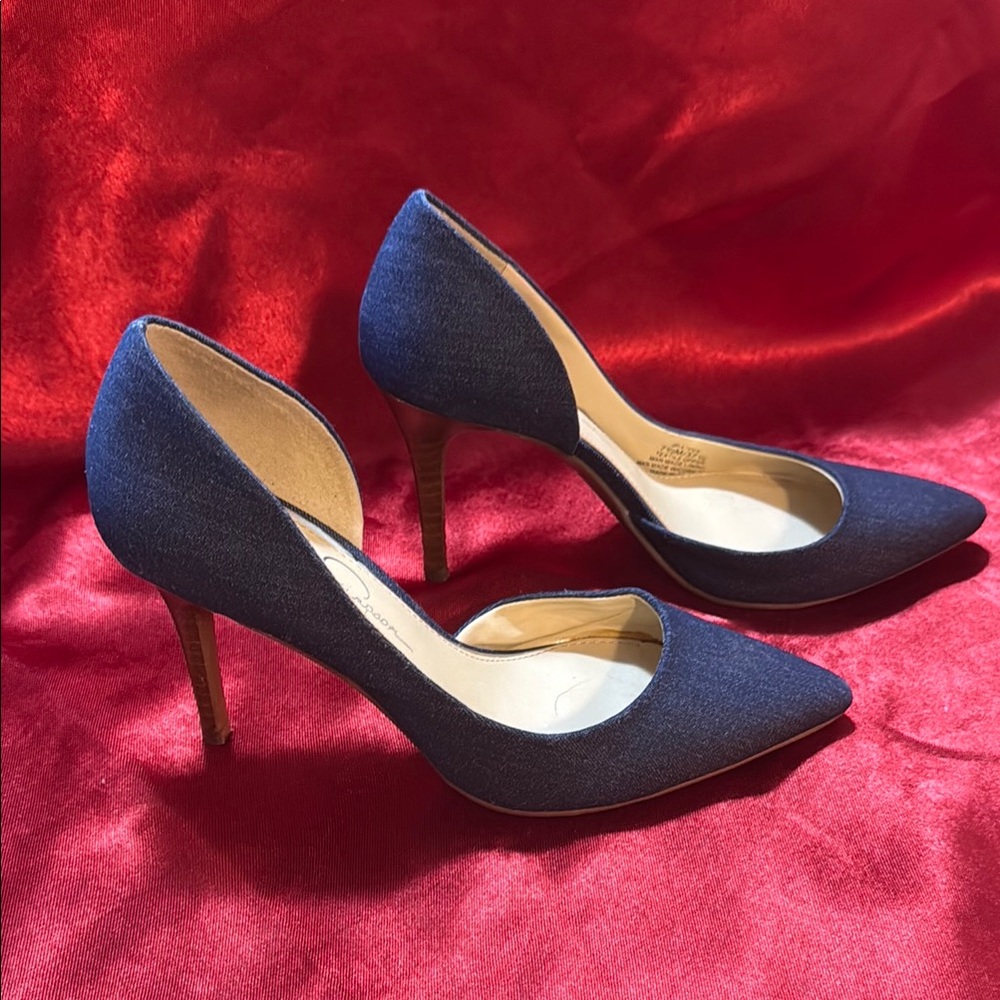 Elegant Navy Blue Women's Heels